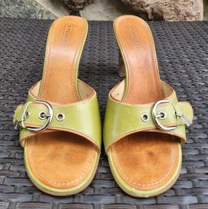 Coach Green Sandal Heels